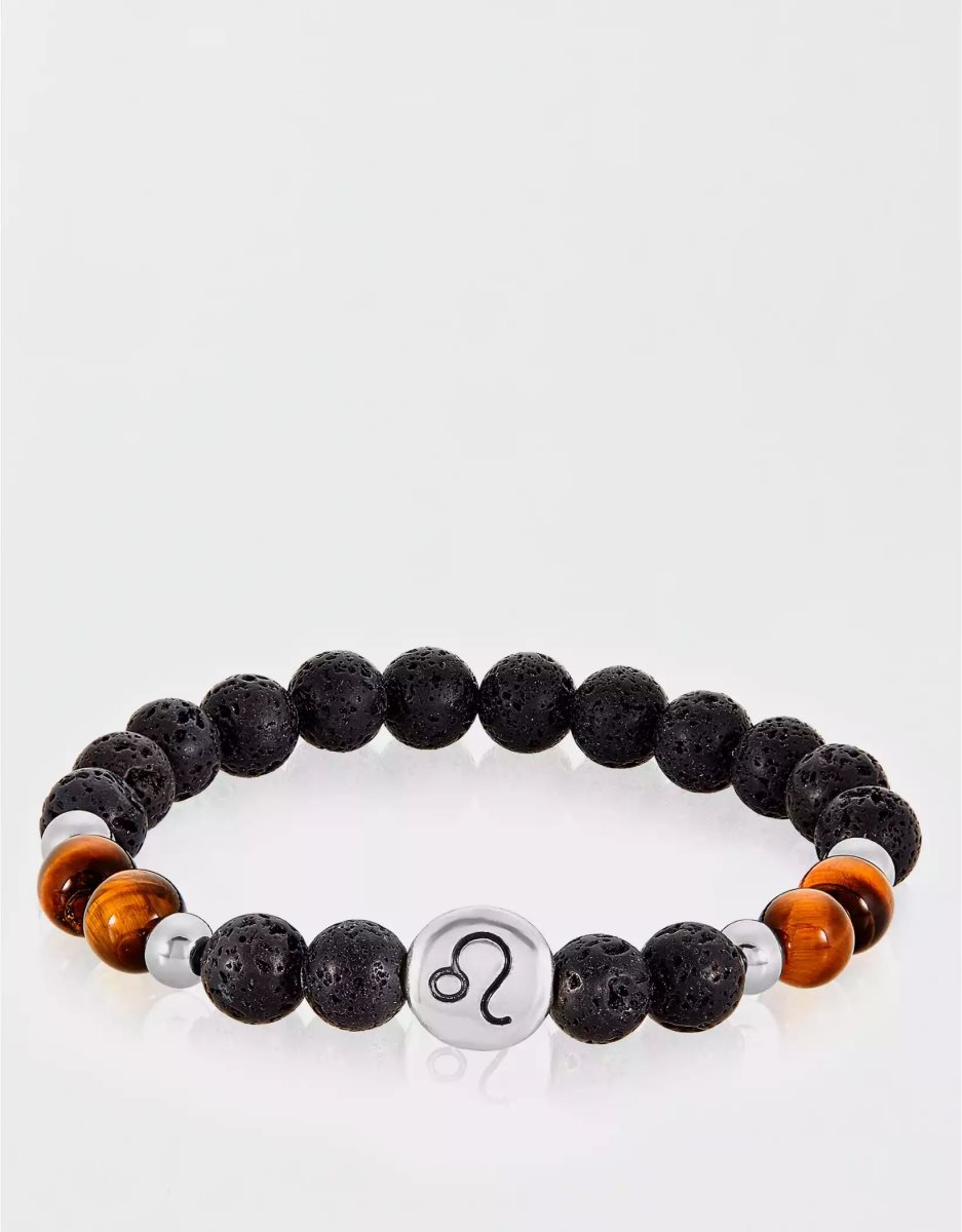 Bijoux American Eagle Zodiac Bead Bracelet Marron Homme | UVY-02735722